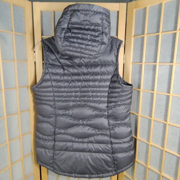 Lole Hooded Duck Down Puffer Vest Grey Size L - Picture 2 of 11